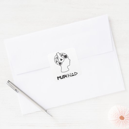MuteHead-Sticker Vierkante Sticker (Envelop)
