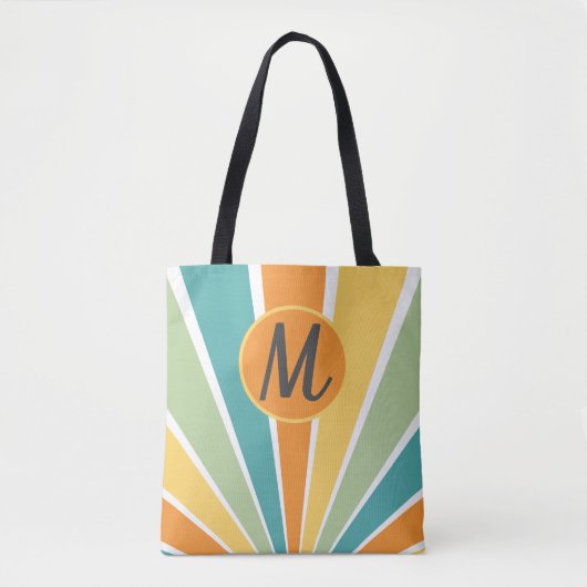 Muti gekleurde ochtendzonsopgang, Monogram, Tote Bag (Voorkant)