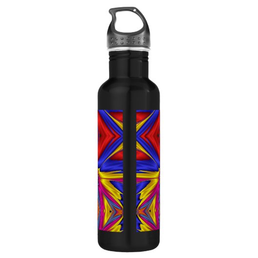 Muticolor fractaal patroon waterfles  (Achterkant)