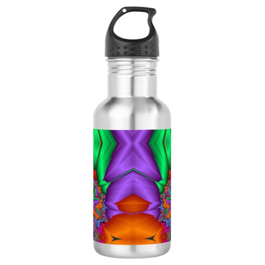 Muticolor fractaal patroon waterfles  (Voorkant)