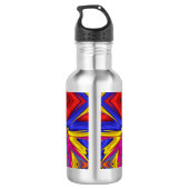 Muticolor fractaal patroon waterfles  (Achterkant)