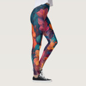 Muticoloured grillige bloemen romantische kunst leggings (Rechts)