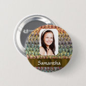 Muticoloured wol foto template ronde button 5,7 cm (Voorkant /achterkant)