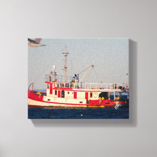 Mutiny Bay Sleepboot Flying Bird Fotografie Canvas Afdruk