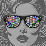 Mutli-gekleurde sterren van David Bar Mitzvah Retro Zonnebril<br><div class="desc">Design van Umua. Gedrukt en verzonden door Zazzle of hun partners.</div>