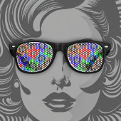 Mutli-gekleurde sterren van David Bar Mitzvah Retro Zonnebril