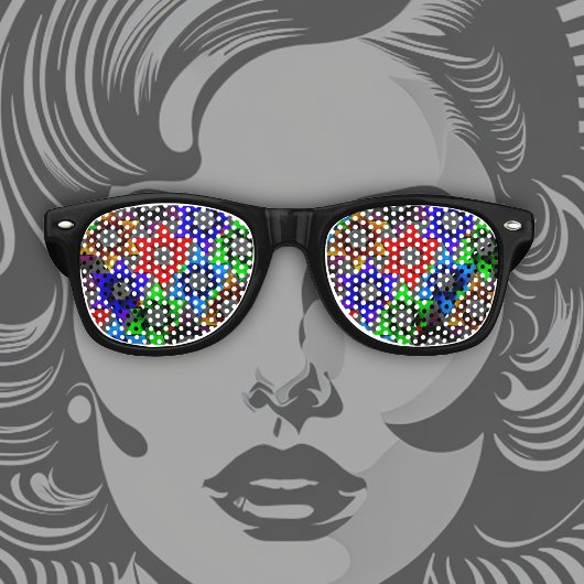 Mutli-gekleurde sterren van David Bar Mitzvah Retro Zonnebril