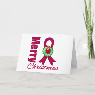 Mutliple Myeloma Awareness Merry Kerstmis Ribbon Feestdagen Kaart