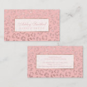 Mutn faux roos goud glitter leopard make-up visitekaartje (Voorkant / Achterkant)