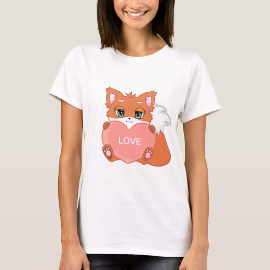 Muts Baby Vos met Hart T-Shirt (Voorkant)