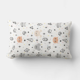 Muts Beerpatroon - Kawaii Pastelkleurig Dierendesi Kussen
