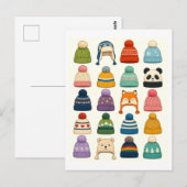 Muts Collage voor Winter Briefkaart (Voorkant / Achterkant)