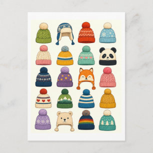 Muts Collage voor Winter Briefkaart
