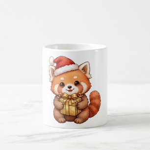 Muts Cute Rode Panda Kerstman Kerstcadeau Mok