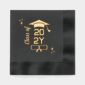 Muts & Diploma Glam Klas van Schooljaar Afstuderen Folie Servetten (Voorkant)