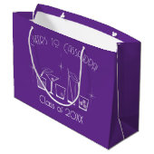 Muts en Cocktail Afstudeerfeest Paars Groot Cadeauzakje (Achterkant Gekanteld)