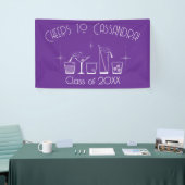Muts en Cocktail Afstudeerfeest Paars Spandoek (Beurs)