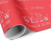 Muts en Cocktail Afstudeerfeest Rood Cadeaupapier (Rol Hoek)