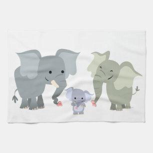 Muts Grappige Olifant Familie Keukenhanddoek