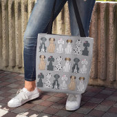 Muts hond patroon monogram gepersonaliseerd huisdi tote bag