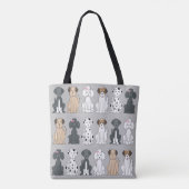 Muts hond patroon monogram gepersonaliseerd huisdi tote bag (Achterkant)