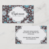 Muts Kabouter Bloemmotief (blauw) Visitekaartje (Voorkant / Achterkant)