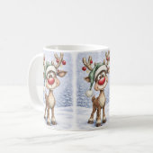 Muts Kerst Reindeer Mok (Voorkant links)