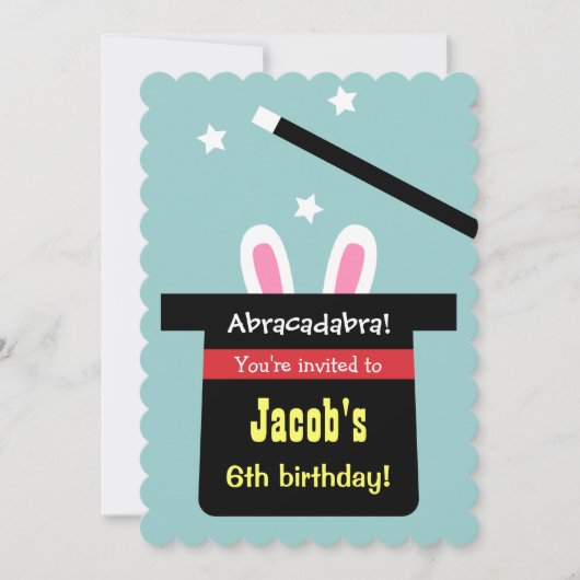 Muts Konijn Verjaardagsfeest Uitnodigingen Cute Ma (Voorkant)