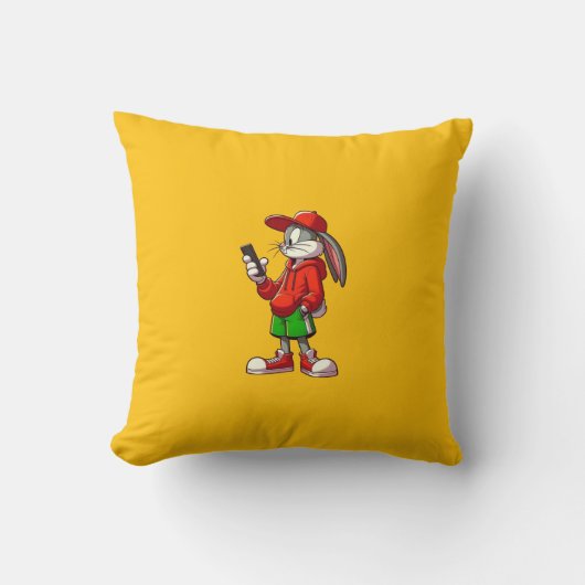 Muts Konijn Worp Kussen Esthetisch Konijn Ontwerp (Voorkant)