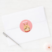 Muts Meisje Kinder Kerstvulling Cute Rendier Ronde Sticker (Envelop)