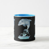Muts met Cute Dolphin – Duik in de Vreugde | Retro Mok (Midden)