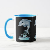 Muts met Cute Dolphin – Duik in de Vreugde | Retro Mok (Links)