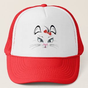 Muts met cute rode strik kat voor truckers trucker pet