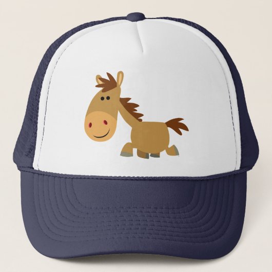 Muts met cute zoete cartoon paard trucker pet (Voorkant)