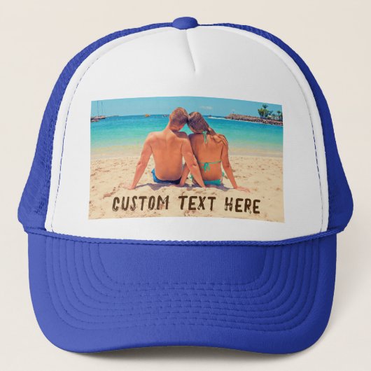 Muts met eigen foto's en tekst trucker pet (Voorkant)