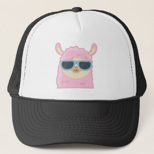 Muts met Gezichtsprint van Llama Met Bril Truckerh Trucker Pet