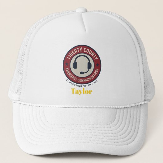 Muts met logo van 911-dispatcher op maat trucker pet (Voorkant)