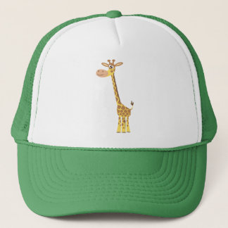 Muts met malse cartoon-giraffe trucker pet