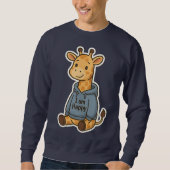 Muts met Schattige Giraffe Sticker Trui (Voorkant)