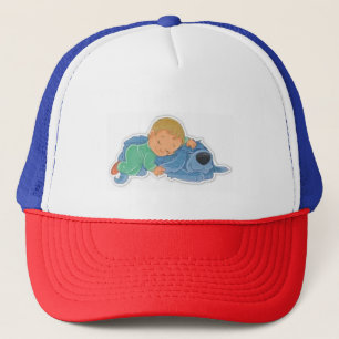 Muts met slapende baby truckerhoed trucker pet