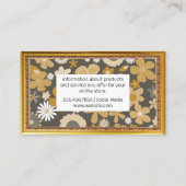 Muts Mutsig Bloemmotief | Gouden Antieke Lijst Visitekaartje (Achterkant)