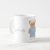 Muts paediatrische verpleegster teddybeer mok (Voorkant links)