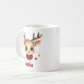 Muts Reindeer Gezicht Gepersonaliseerde Mok (Voorkant links)
