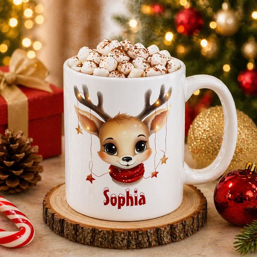Muts Reindeer Gezicht Gepersonaliseerde Mok