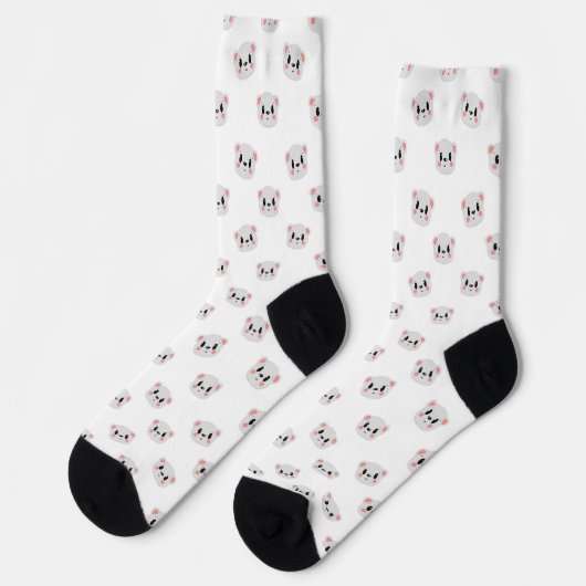 Muts Socks met Cute Panda Grid Sokken (Links)