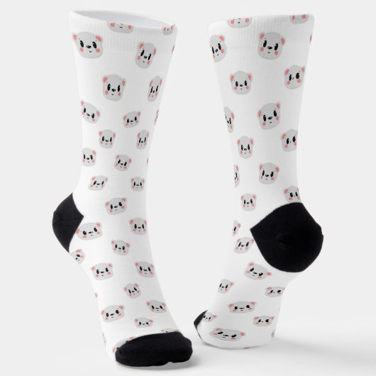 Muts Socks met Cute Panda Grid Sokken (Gebogen)