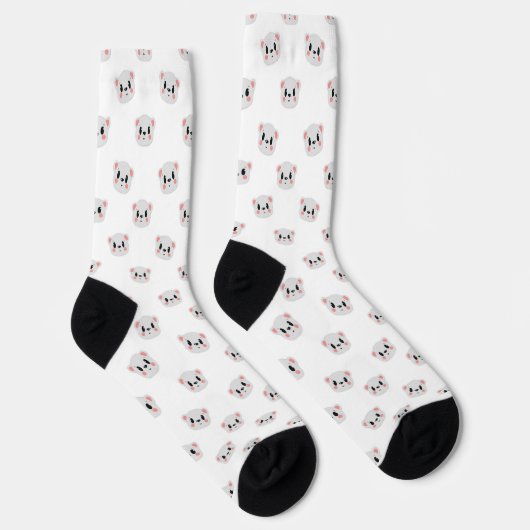 Muts Socks met Cute Panda Grid Sokken (Rechts)