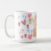 Muts Teddybeer & Hartjes Baby Shower Mok (Links)