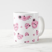 Muts teddybeer speciale mok - Roze & Zwart  (Voorkant rechts)