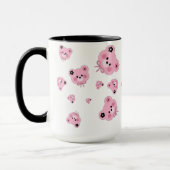 Muts teddybeermok – Roze & Zwarte koffiekop Mok (Links)